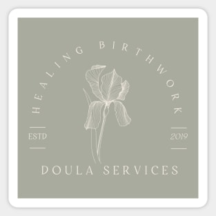 Healing Birthwork Logo White Sticker